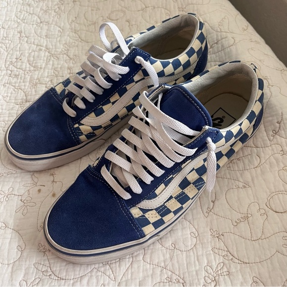 Vans Old Skool Blue Checkerboard Lace Up Women’s 11 Men’s 9.5 - Picture 5 of 11